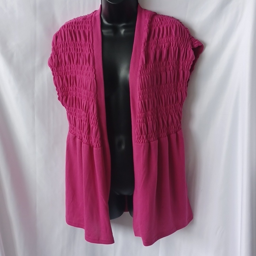 LuLa Roe Kaylin cap sleeve pink open cardigan